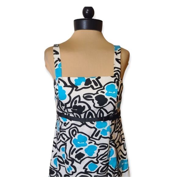 Madison Leigh Blue White Black Floral Sundress Size 8 - Picture 3 of 4